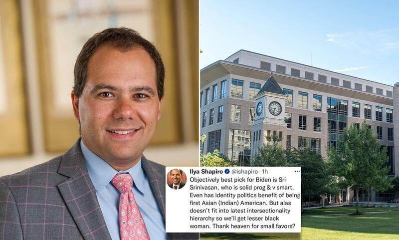 Ilya Shapiro &reg; @ishapiro - 1h Objectively best pick for Biden is Sri Srinivasan, who is solid prog & v smart. Even has identity politics benefit of being first Asian (Indian) American. But alas doesn't fit into latest intersectionality hierarchy so we'll get lesser black woman. Thank heaven for small favors?