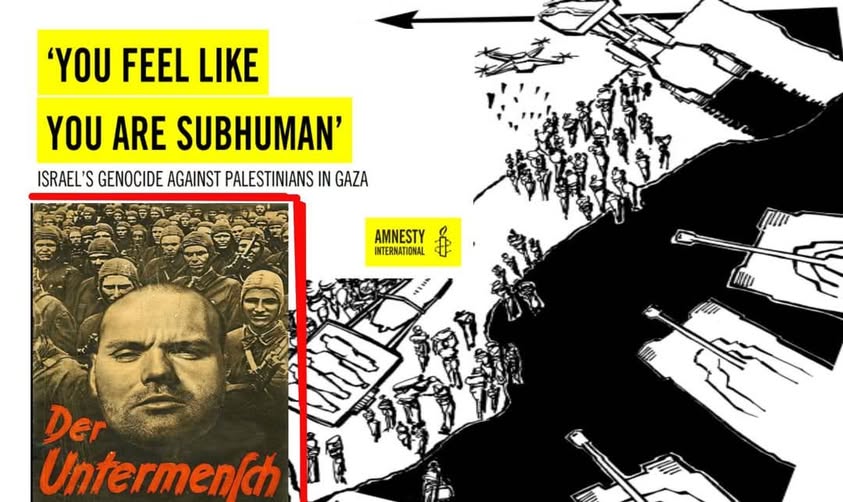 'YOU FEEL LIKE YOU ARE SUBHUMAN' ISRAEL'S GENOCIDE AGAINST PALESTINIANS IN GAZA AMNESTY INTERNATIONAL Der Untermen/ch