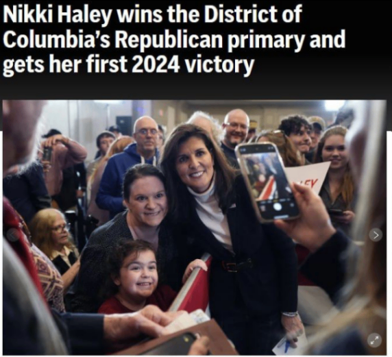 Nikki Haley wins the District of Columbia's Republican primary and gets her first 2024 victory &laquo;CV
