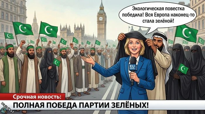 Экологическая повестка победила! Вся Европа наконец-то стала зелёной! Срочная новость: DISMORAT ПОЛНАЯ ПОБЕДА ПАРТИИ ЗЕЛЁНЫХ!